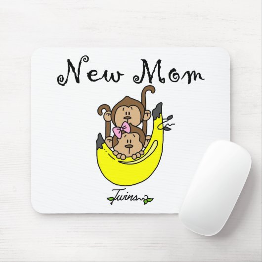 双子の男の子と女の子の新しいママTシャツ マウスパッド (マウス)