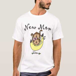 双子の男の子と女の子の新しいママTシャツ Tシャツ