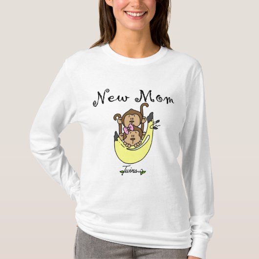 双子の男の子と女の子の新しいママTシャツ Tシャツ (正面)