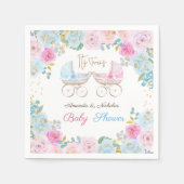 双子の男の子と女の子の赤ちゃんシャワーの装飾 スタンダードカクテルナプキン (正面)