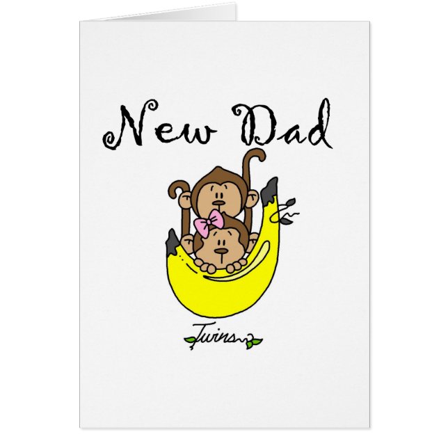 双子の男の子と女の子のTシャツとギフトのパパ (正面)