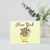 双子の男の子と女の子のTシャツとギフトのパパ ポストカード (スタンド正面)