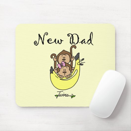 双子の男の子と女の子のTシャツとギフトのパパ マウスパッド (マウス)