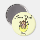 双子の男の子と女の子のTシャツとギフトのパパ マグネット (正面/裏面)