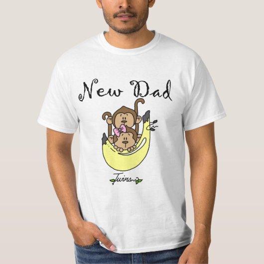 双子の男の子と女の子のTシャツとギフトのパパ Tシャツ (正面)