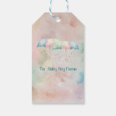 双子の男の子と女の子シャワー傘 ギフトタグ (裏面)