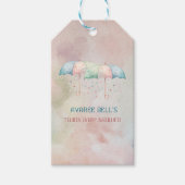 双子の男の子と女の子シャワー傘 ギフトタグ (正面)