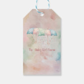 双子の男の子と女の子シャワー傘 ギフトタグ (裏面)