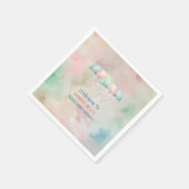 双子の男の子と女の子シャワー傘 スタンダードカクテルナプキン (角)