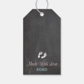 双子の男の子と女の子ゾウ赤ちゃんシャワーありがとう ギフトタグ (裏面)