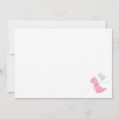 双子の男の子と女の子ピンクの恐竜の赤ちゃんシャワー 招待状 (裏面)