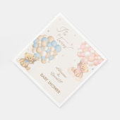 双子の男の子と女の子ピンクブルーベビーシャワー スタンダードランチョンナプキン (角)