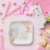 双子の男の子と女の子ピンクブルーベビーシャワー ペーパープレート (パーティー)