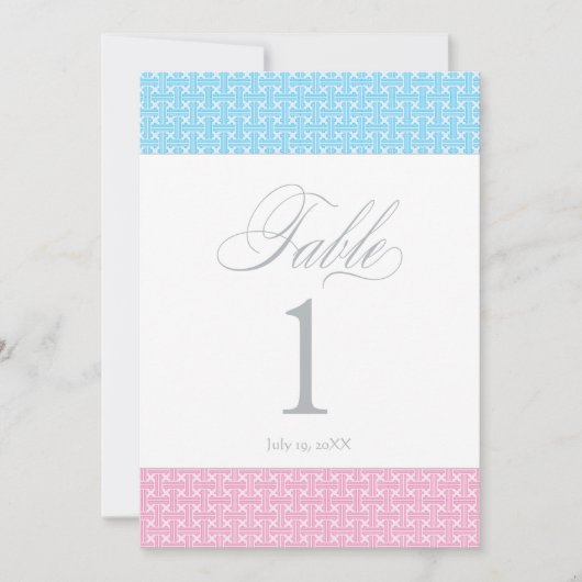 『双子の男の子と女の子』|表番号カード 招待状 (正面)