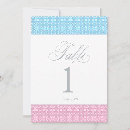 『双子の男の子と女の子』|表番号カード 招待状 (裏面)