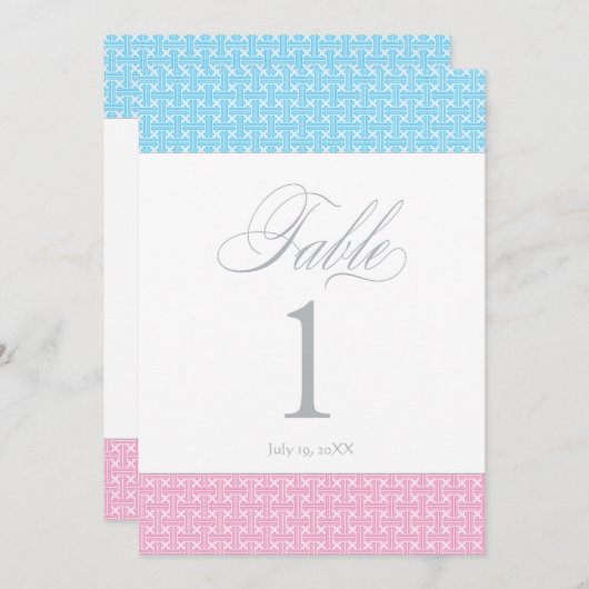 『双子の男の子と女の子』|表番号カード 招待状 (正面/裏面)