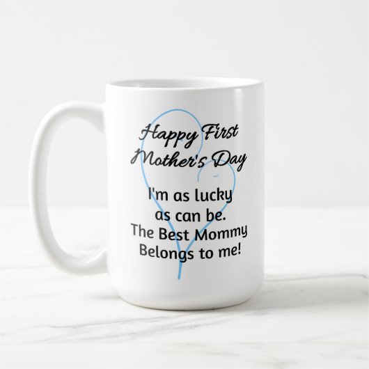 双子の男の子のための最初の母の日のコーヒーマグ コーヒーマグカップ (左)