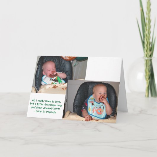 双子の男の子のファーストお誕生日ケーキ 招待状 (裏面)