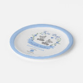 双子の男の子のベビーは赤ちゃんシャワーを負担 ペーパープレート (アングル)