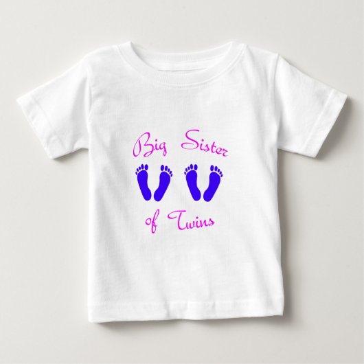 双子の男の子の姉 ベビーTシャツ (正面)
