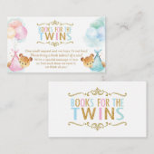 双子の男の子の子テディベア代わりに本を持って エンクロージャーカード (正面/裏面)