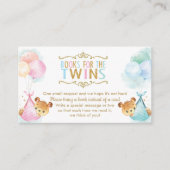 双子の男の子の子テディベア代わりに本を持って エンクロージャーカード (正面)