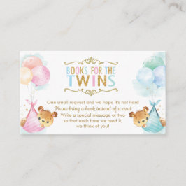 双子の男の子の子テディベア代わりに本を持って エンクロージャーカード