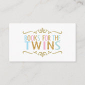 双子の男の子の象が代わりに本を持って来る エンクロージャーカード (裏面)