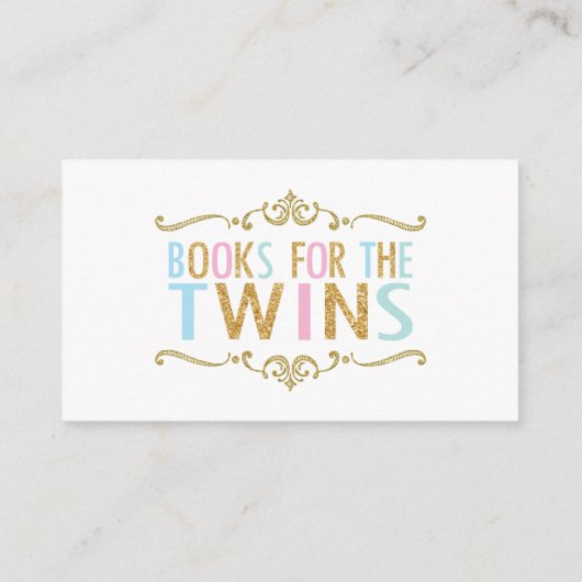 双子の男の子の象が代わりに本を持って来る エンクロージャーカード (裏面)