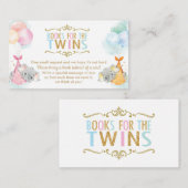 双子の男の子の象が代わりに本を持って来る エンクロージャーカード (正面/裏面)