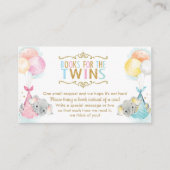 双子の男の子の象が代わりに本を持って来る エンクロージャーカード (正面)