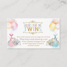 双子の男の子の象が代わりに本を持って来る エンクロージャーカード