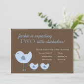 双子の男の子ベイビーシャワー招待状 招待状 (スタンド正面)