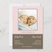 双子の祝福された誕生のお知らせ シーズンカード (正面)