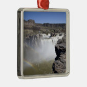 双子の秋のスネーク川に秋を押し寄せ メタルオーナメント (右)