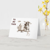 双子の脊椎動物なら行こうショッピング誕生日 カード (黄色い花)