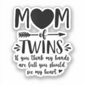 双子の誇りを持った母ツインママ母ママ人生の母 シール (正面)