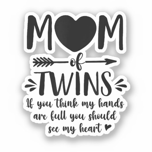 双子の誇りを持った母ツインママ母ママ人生の母 シール (正面)