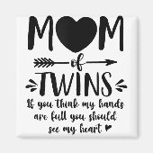 双子の誇りを持った母ツインママ母ママ人生の母 マグネット (正面)