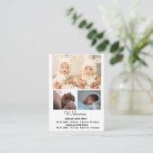 双子の誕生のお知らせカード |写真生まれたばかりの写真 エンクロージャーカード (スタンド正面)