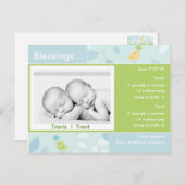 双子の誕生のお知らせ写真カード 案内ポストカード (正面/裏面)