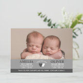 双子の誕生のお知らせ/サンキューカード 案内状 (スタンド正面)