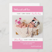 双子の誕生のお知らせ/サンキューカード 案内状 (正面/裏面)