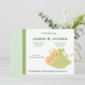 双子の誕生のお知らせ 案内状 (スタンド正面)