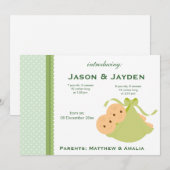 双子の誕生のお知らせ 案内状 (正面/裏面)