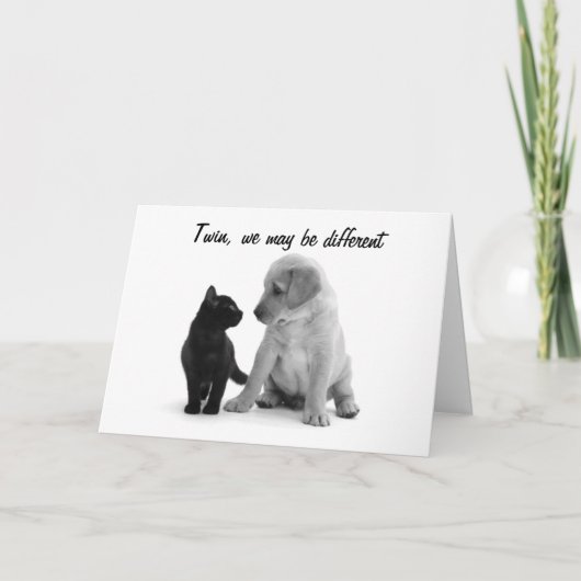 双子の誕生日おもしろい。 カード (正面)