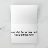 双子の誕生日それが乗っていたこと/おもしろいも カード (内部)