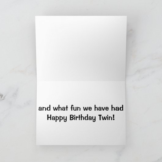 双子の誕生日それが乗っていたこと/おもしろいも カード (内部)