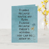 双子の誕生日とグリッター花 カード (黄色い花)