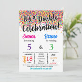 双子の誕生日パーティー招待状です 招待状 (スタンド正面)